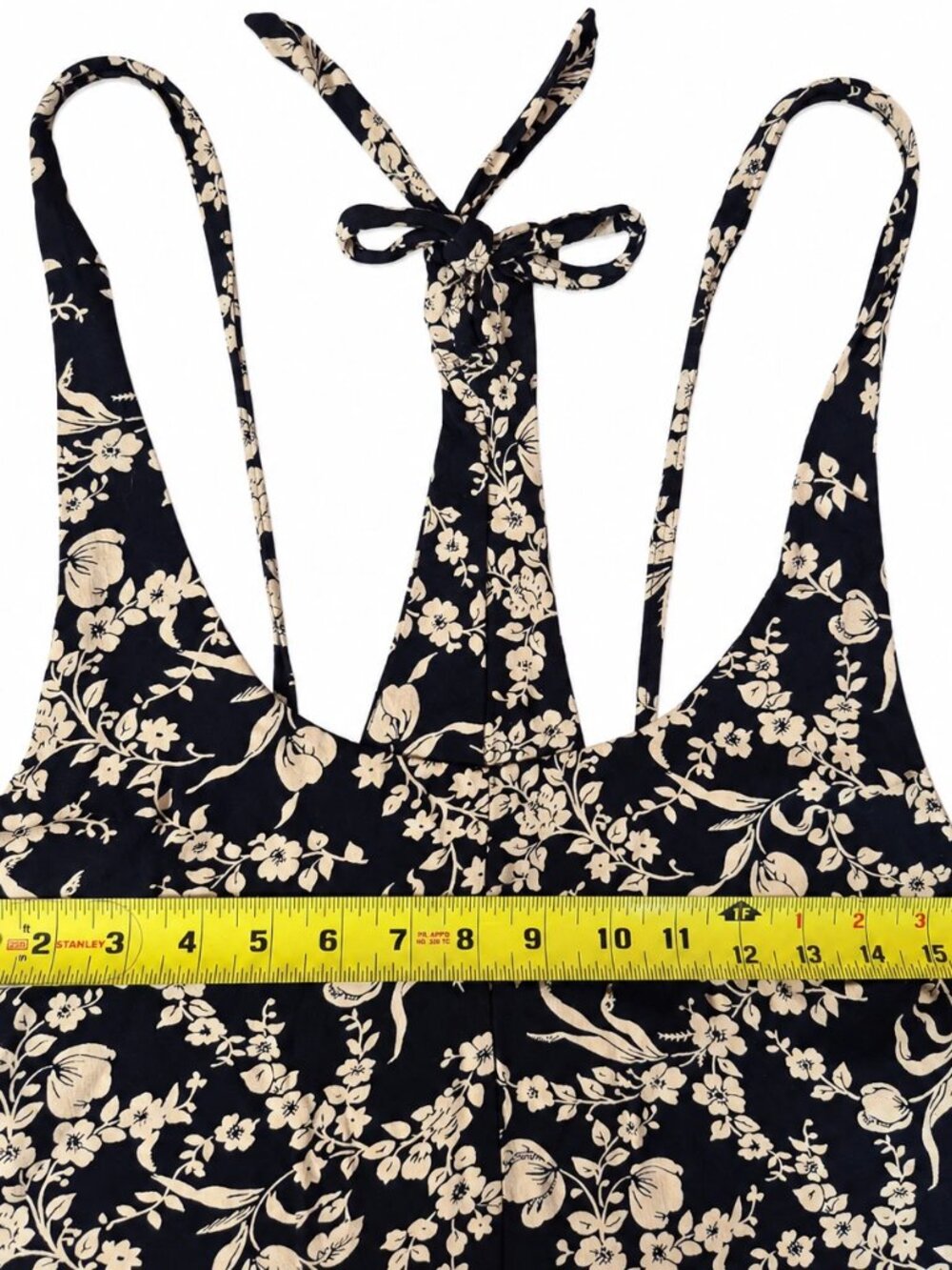 Love Sadie Women's Medium Jumpsuit Halter Neck Floral Wide Leg Black Cream - Picture 4 of 7